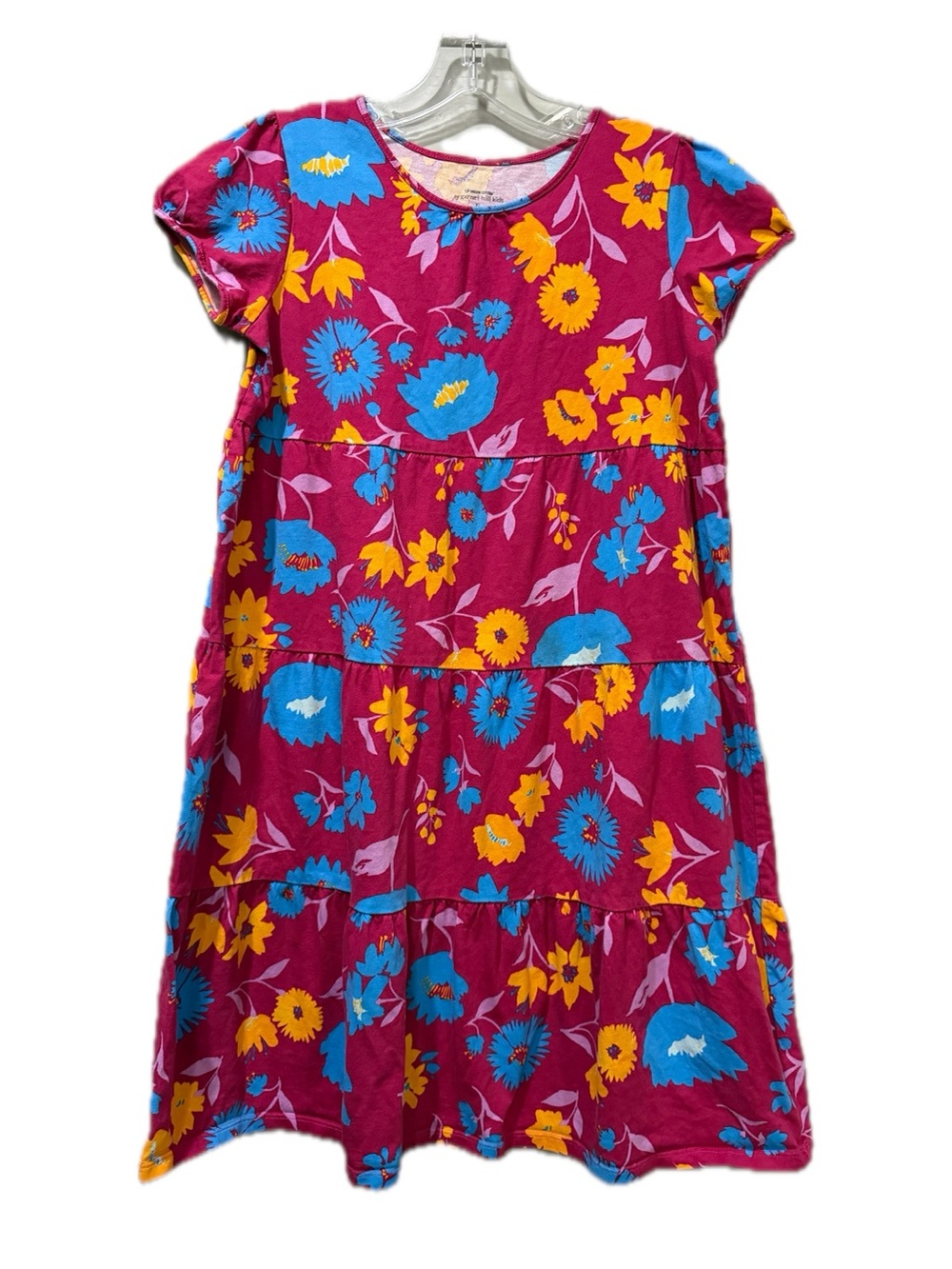 Garnet Hill Kids Floral Short Sleeve Tiered Summer Swing Dress B11
